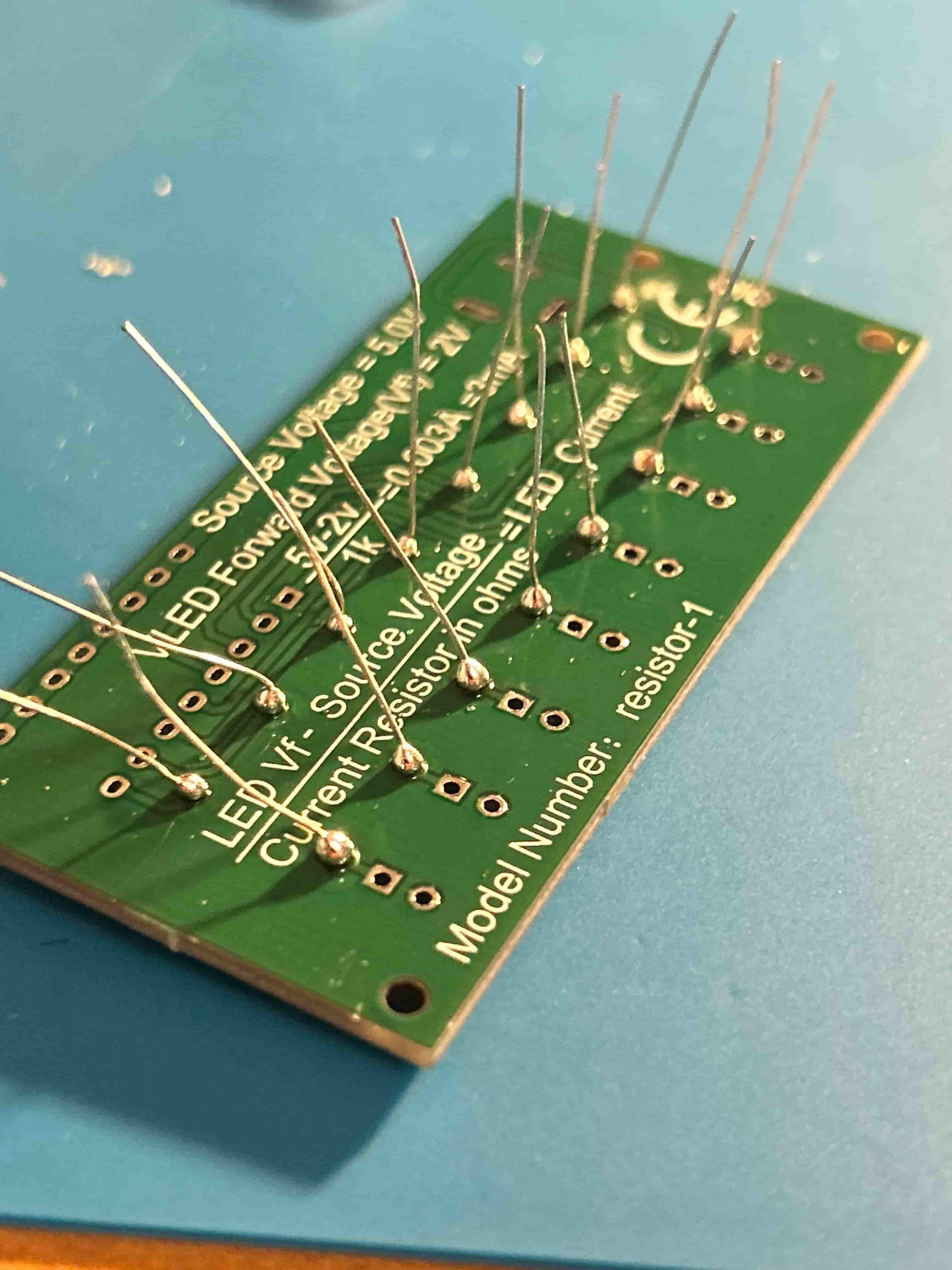 close up of soldering joints